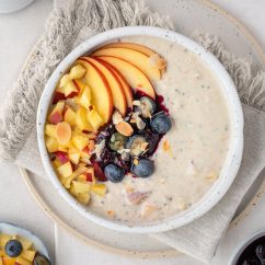 Perzik overnight oats