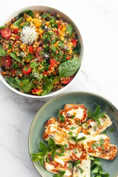 Parelcouscous halloumi